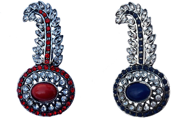 B-Fashionable Combo of Oval Bead Kilangi Brooch(Red, Blue) B-Fashionable Combo of Oval Bead Kilangi Brooch(Red, Blue)