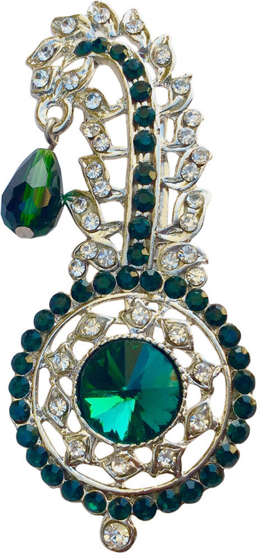 B-Fashionable Round Glass Stone Kilangi Brooch(Green) B-Fashionable Round Glass Stone Kilangi Brooch(Green)