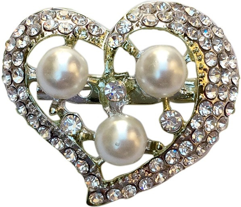 B-Fashionable Shining Heart Brooch(White) B-Fashionable Shining Heart Brooch(White)