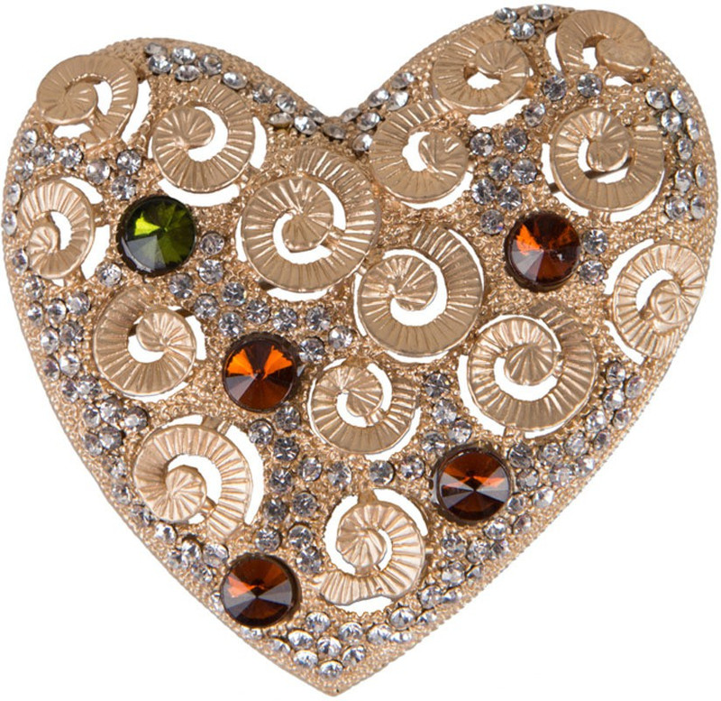 Taj Pearl Heart Designer Brooch(Gold) Taj Pearl Heart Designer Brooch(Gold)