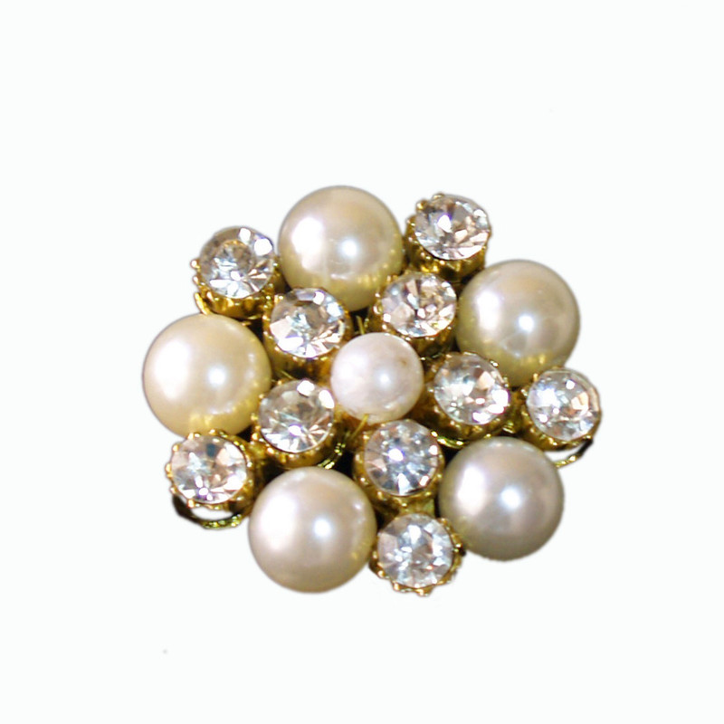 VR Designers Crystal and Pearl Brooch(White, Gold) VR Designers Crystal and Pearl Brooch(White, Gold)