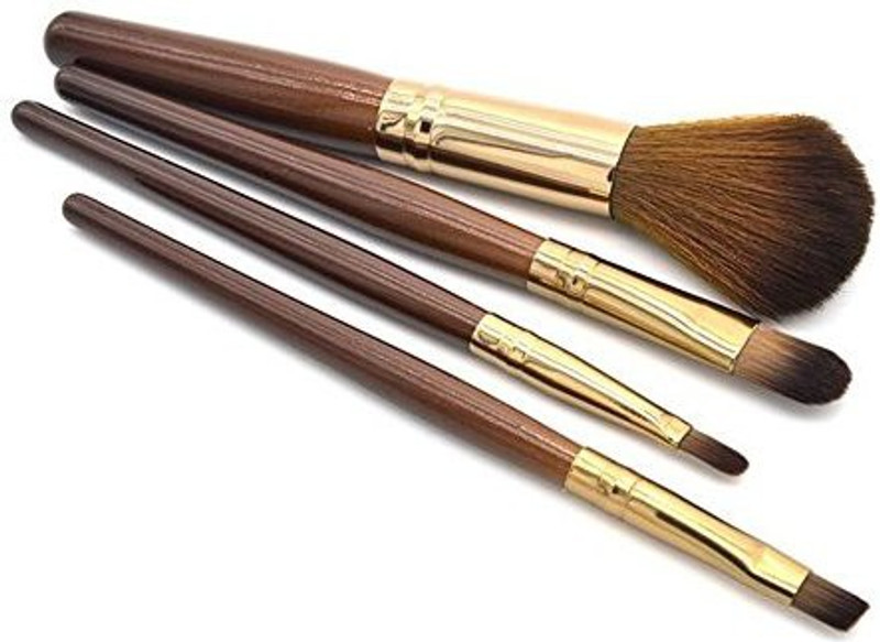 Sinide Professinal Makeup Cosmetic Brush Foundation Powder Brushes Set with Wool Handle Make Up Brush Set PVC Case(Pack of 4)