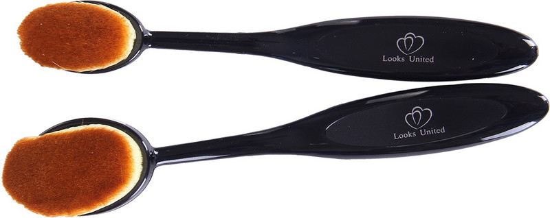 Looks United Makeup Powder Concealer Oval Blending Foundation Brush ( Pack of 2 )(Pack of 2)