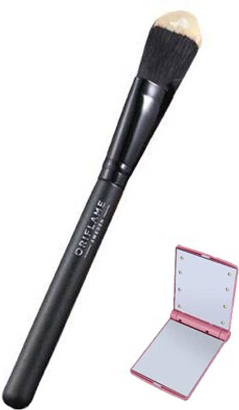 Oriflame Sweden PROFESSIONAL FOUNDATION BRUSH WITH SMART POCKET MIRROR(Pack of 1)