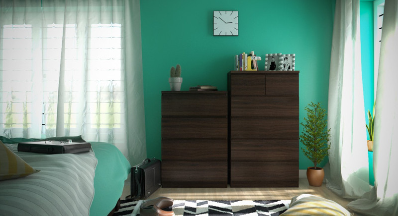 Urban Ladder Bocado Engineered Wood Free Standing Chest of Drawers(Finish Color - Dark Walnut)