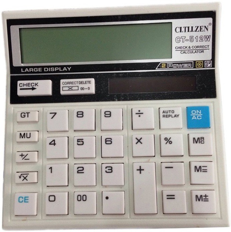 Cltllzen CT-512 White Basic  Calculator(12 Digit) RS.189 (44.00% Off) - Flipkart