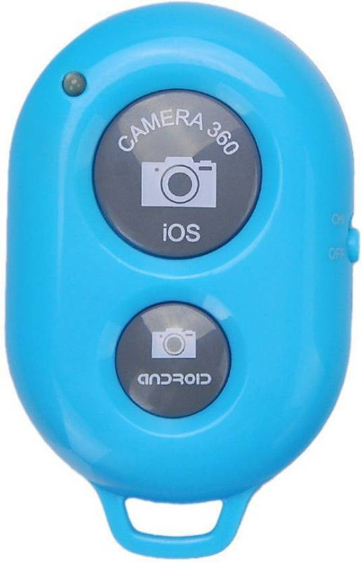 Powerpak Bluetooth Remote Shutter Portable Selfie Clicker for iPhone iPad Android Samsung Camera Remote Control(Blue)