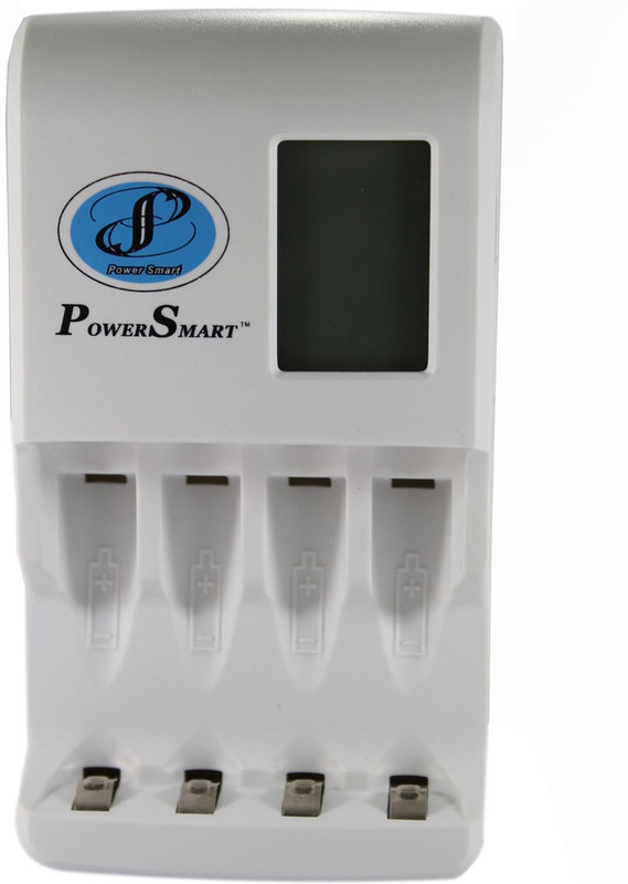 Power Smart 3250 mAH x 4AA AAA NiMH NiCD Cells 1 Hour Fast Ready To Use With LCD Panel Auto Cut Off AND USB Charging Function Can Charge Mobile MP3 PlayerPS 327 Camera Battery Charger(White)