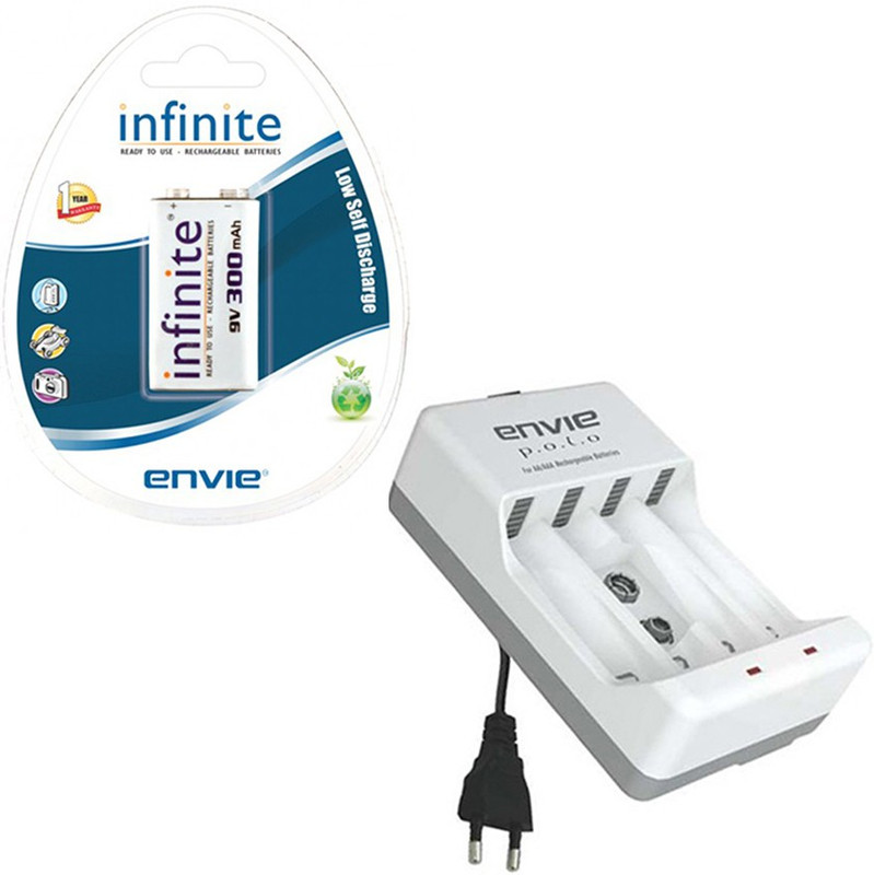 Envie Polo ECR-4 With 9v 300mah rechargeable Camera Battery Charger(White)