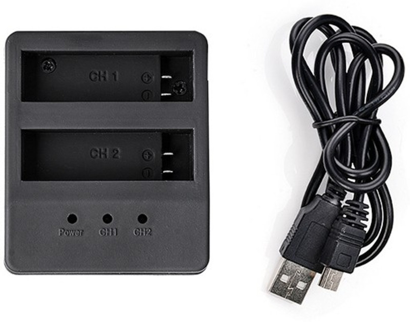 Power Smart Dual Slot USB Li ion For GoPro Hero 4 Series  Camera Battery Charger(Black)