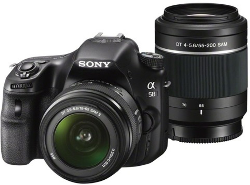 Sony Alpha SLT-A58Y DSLR Camera (Body with DT 18 - 55 mm F3.5 - 5.6 SAM II and DT 55 - 200 mm F4 - 5.6 SAM)(Black)