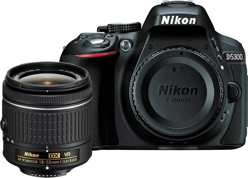 Nikon D5300 DSLR Camera Body with Single Lens: AF-P DX NIKKOR 18-55 mm f/3.5-5.6G VR Kit (16 GB SD Card + Camera Bag)(Black)