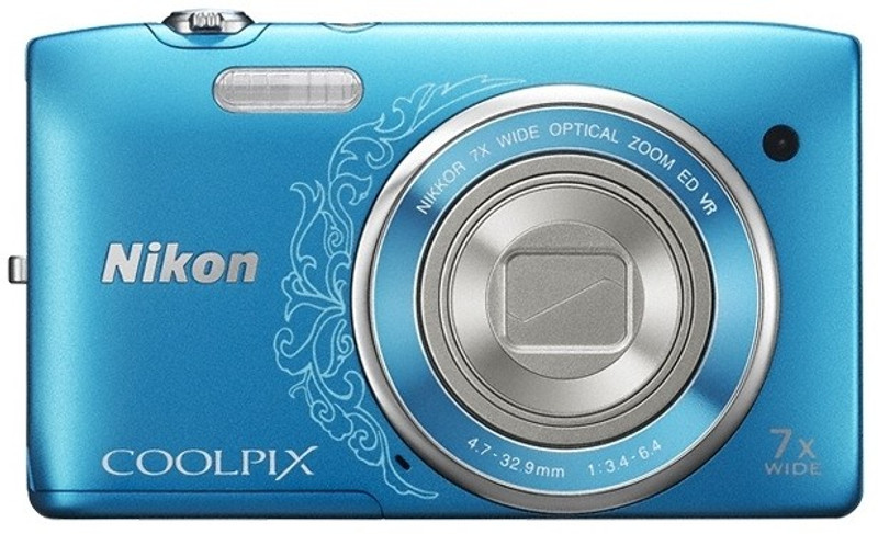 Nikon S3500 Point & Shoot Camera(Blue)