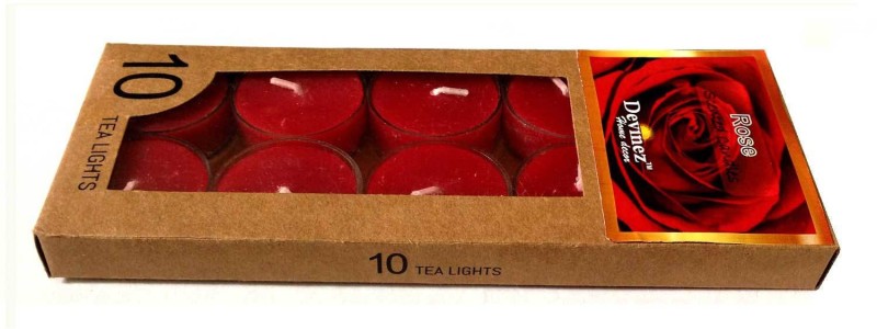 Devinez Premium Rose Scented Polycarbonate Smokeless Tealight Candle(Red, Pack of 10)