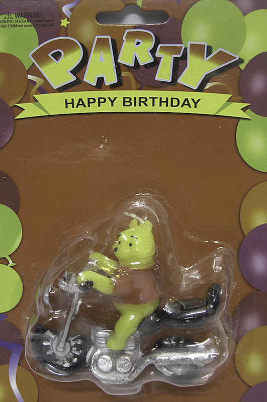 Birthday Giftwala Pooh Candle(Multicolor, Pack of 1)