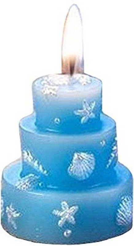 Futaba Blue cake Shape Candle(Blue, Pack of 1)