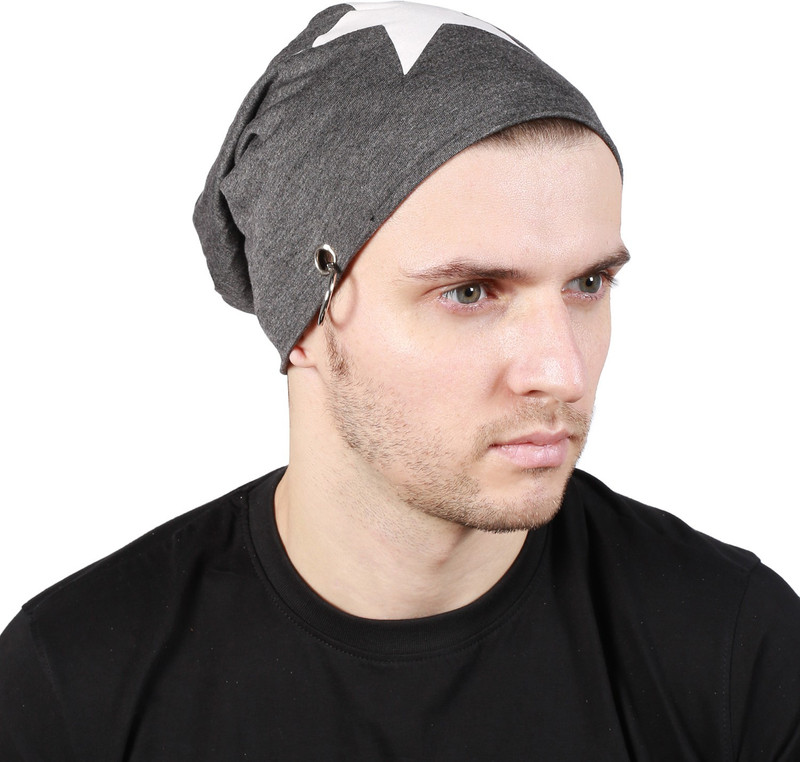 Noise Be a Star Beanie- Dark Grey With Ring Printed Skull Cap