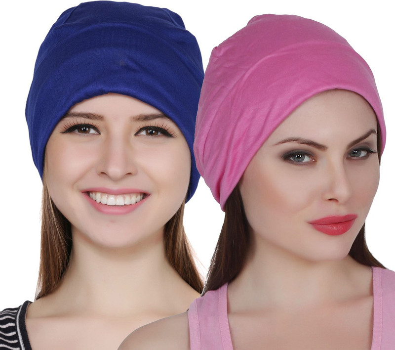 TeeMoods Solid Skull Cap(Pack of 2)