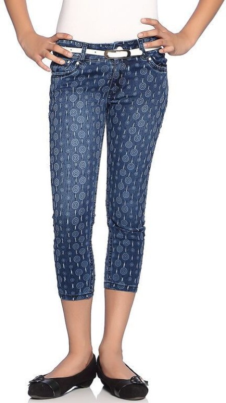 Clench Capri For Girls Printed Denim(Blue) RS.699 (62.00% Off) - Flipkart