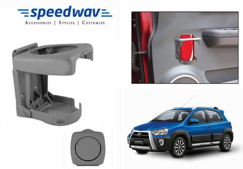 Speedwav Foldable Car Drink or GREY-Toyota Etios Cross Car Bottle Holder(Plastic)