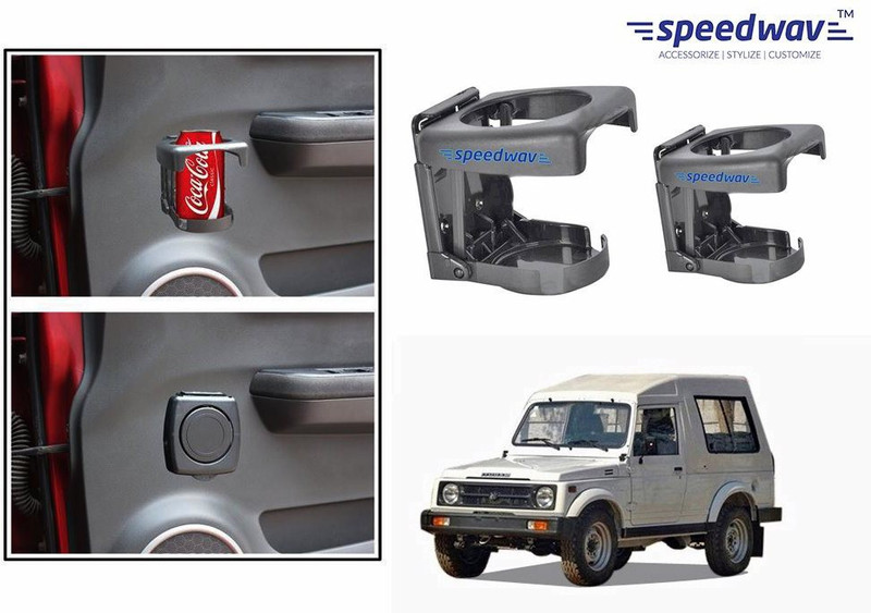 Speedwav Foldable Car Drink Set Of 2 GREY-Maruti Gypsy MG-410 Car Bottle Holder(Plastic)