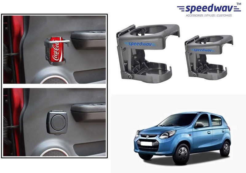 Speedwav Foldable Car Drink or Can Set Of 2 GREY-Maruti New Alto 800 Car Bottle Holder(Plastic)
