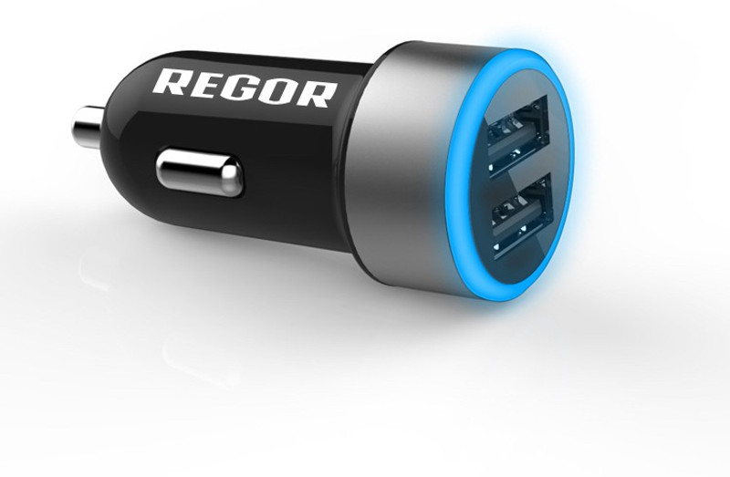 Regor [4.8Amp – 2 Port] Hi-Speed Car Charger for all smartphones & tablets