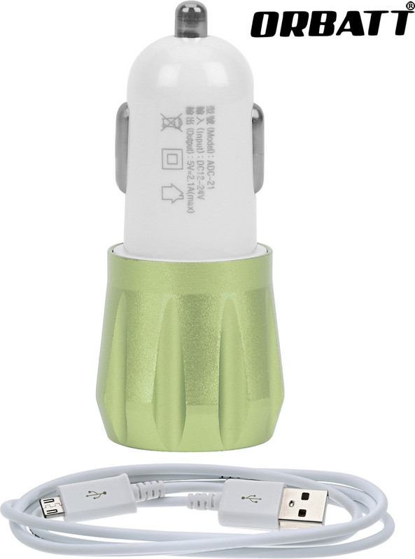 Orbatt 2.1 amp Turbo Car Charger(Green) RS.549 (69.00% Off) - Flipkart