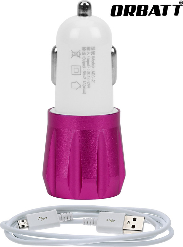 Orbatt 2.1 amp Turbo Car Charger(Pink) RS.549 (69.00% Off) - Flipkart