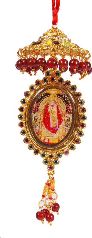 Sigaram Colorfully Decorated SAI BABA Photo - K212 Car Hanging Ornament(Pack of 1)