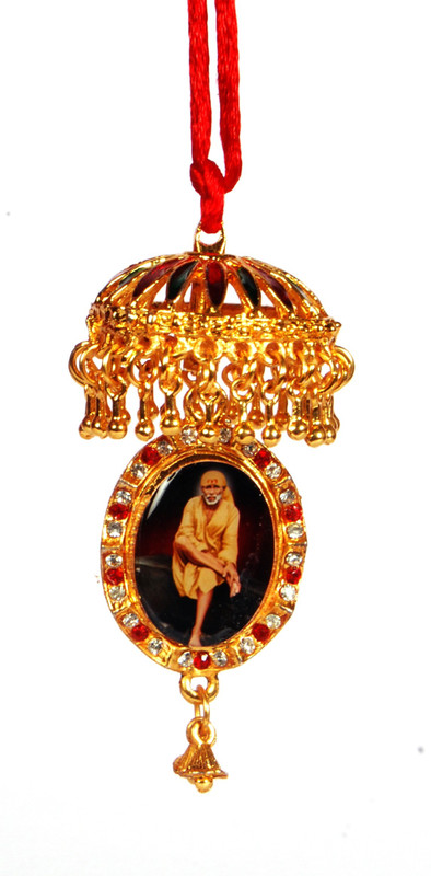 Sigaram Colorfully Decorated SAI BABA Photo - K282 Car Hanging Ornament(Pack of 1)