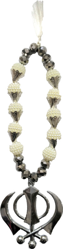 Premang Silver Khanda in angoori pearls Car Hanging Ornament(Pack of 1)