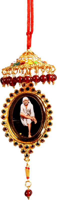 Sigaram Colorfully Decorated SAI BABA Photo - K143 Car Hanging Ornament(Pack of 1)