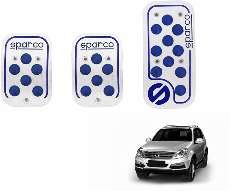 Sparco Anti Slip 3D Dot Kit Set Of 3-BLUE-Mahindra SsangYong Rexton Car Pedal