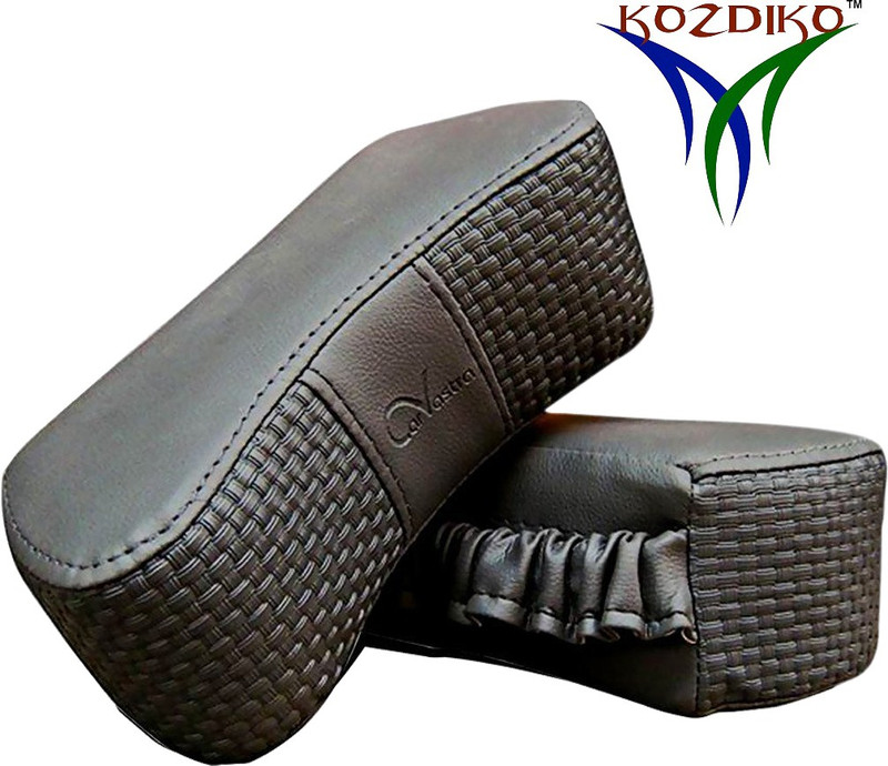 KOZDIKO Grey Leatherite Car Pillow Cushion for Hyundai(Rectangular, Pack of 2)