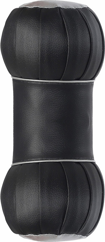 Dishaa Car Decor Black Leatherite Car Pillow Cushion for Universal For Car(Round, Pack of 2)