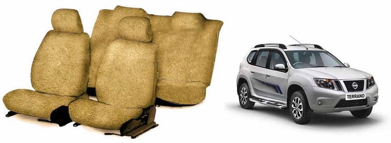 Speedwav Denim Car Seat Cover For Nissan Terrano(Without Back Seat Arm Rest, 5 Seater, 2 Back Seat Head Rests)