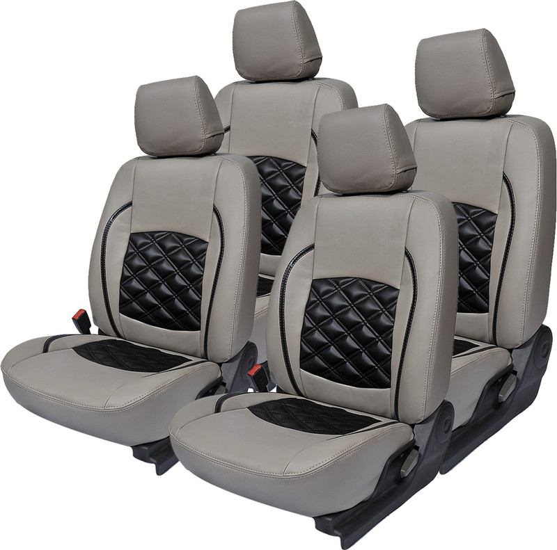bhati PU Leather Car Seat Cover For Renault Kwid(Fixed Head Rest, Split Back Seat, Without Back Seat Arm Rest, 4 Seater, 2 Back Seat Head Rests)