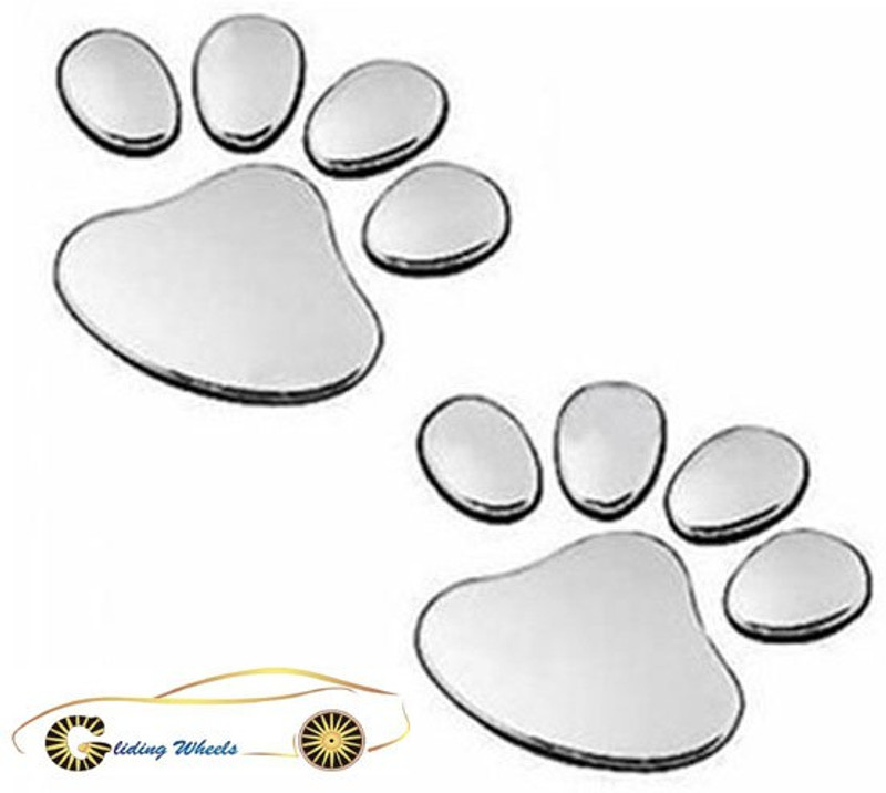 Gliding Wheels 3D Sticker for Bumper, Hood(Silver) Gliding Wheels 3D Sticker for Bumper, Hood(Silver)