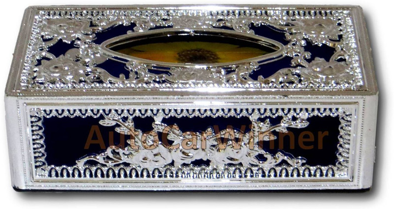 Autocarwinner Silver-Blue Vehicle Tissue Dispenser(Silver, Blue) Autocarwinner Silver-Blue Vehicle Tissue Dispenser(Silver, Blue)