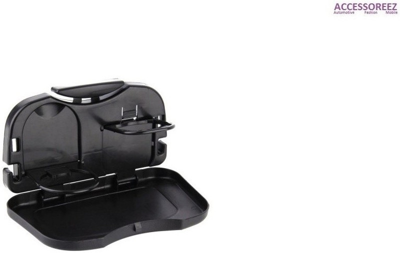 Accessoreez Foldable Travel Dining or Rack or Bottle Black Cup Holder Car Tray Table