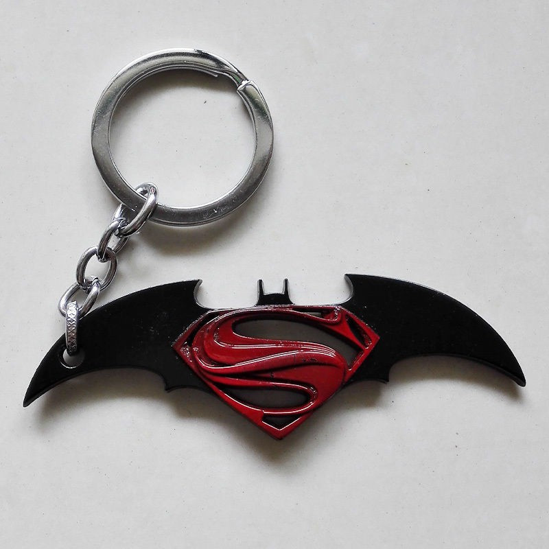 optimus traders Movie Batman v Superman: Dawn of Justice Logo Metal Locking Key Chain(Red, Black)