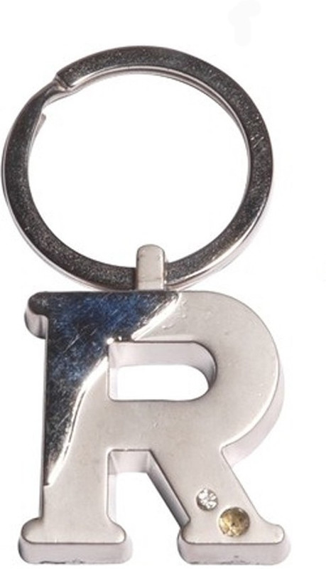 true traders True traders silver metal alphabet R keychain Key Chain(Silver)