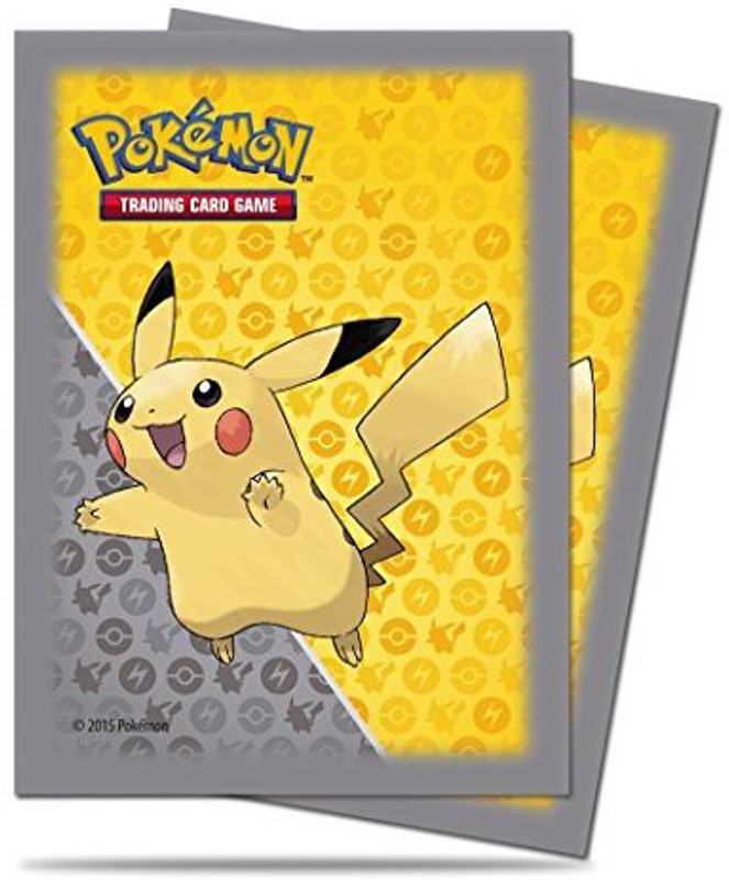 Ultra Pro 65 Pikachu Pokemon Deck Protectors Sleeves Grey Yellow(Yellow)