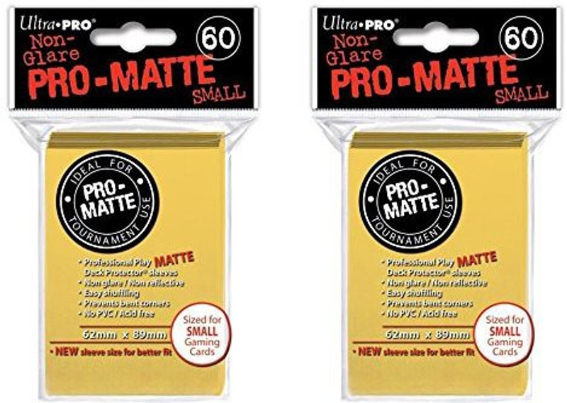 Ultra Pro 120 Yellow Small Promatte Deck Protectors Sleeves Colors(Gold)