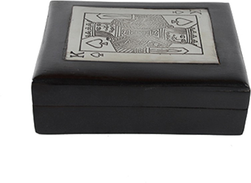 Craftuno Handcrafted Wooden Playing Card Box(Black)