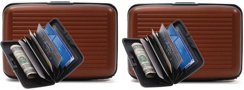 Everything Imported 6 Card Holder(Set of 2, Brown)