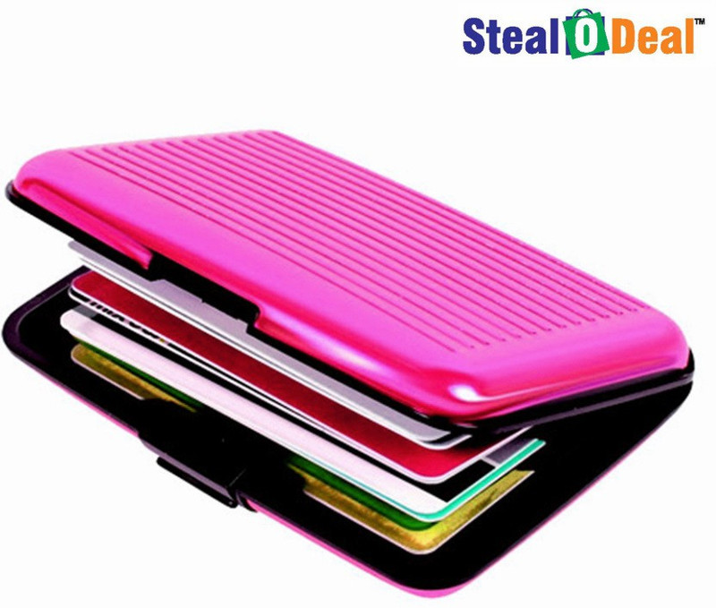 Stealodeal Pink Atm Visting 6 Card Holder(Set of 1, Pink)