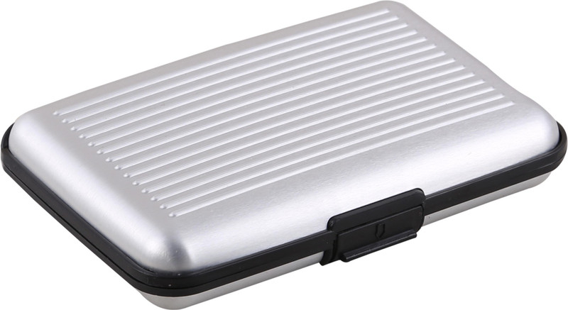 Zblack White Atm Visiting 6 Card Holder(Set of 1, Silver)