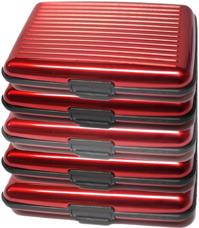 Jazam 6 Card Holder(Set of 5, Red)